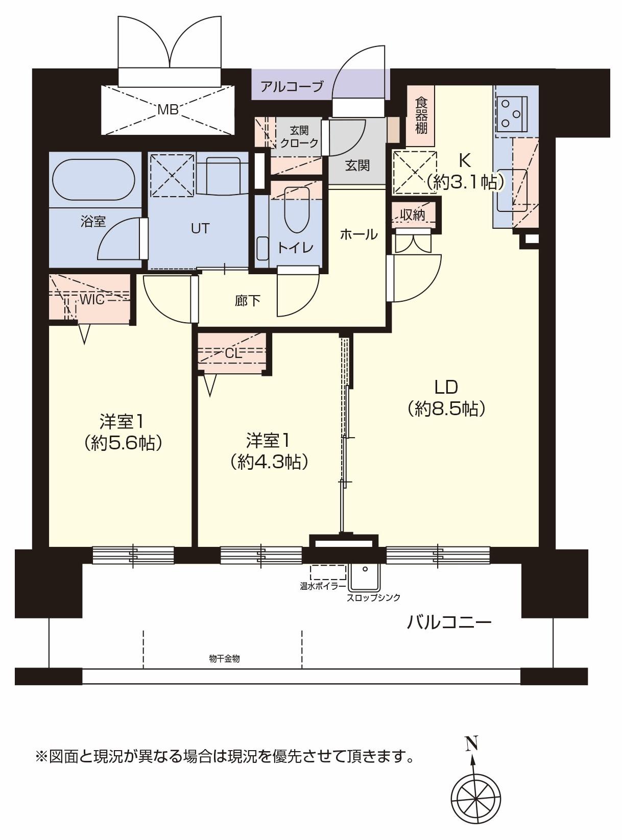 グランファーレ平岸ＴＨＥパークサイドウエストウイング・９階　地下鉄「南平岸」駅徒歩6分、南向き、２LDK